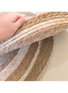 LINGWEI Natural Oval Jute Rug Eco-Friendly Handwoven Carpet with White Border Durable & Stylish for Living Room  - Image 4