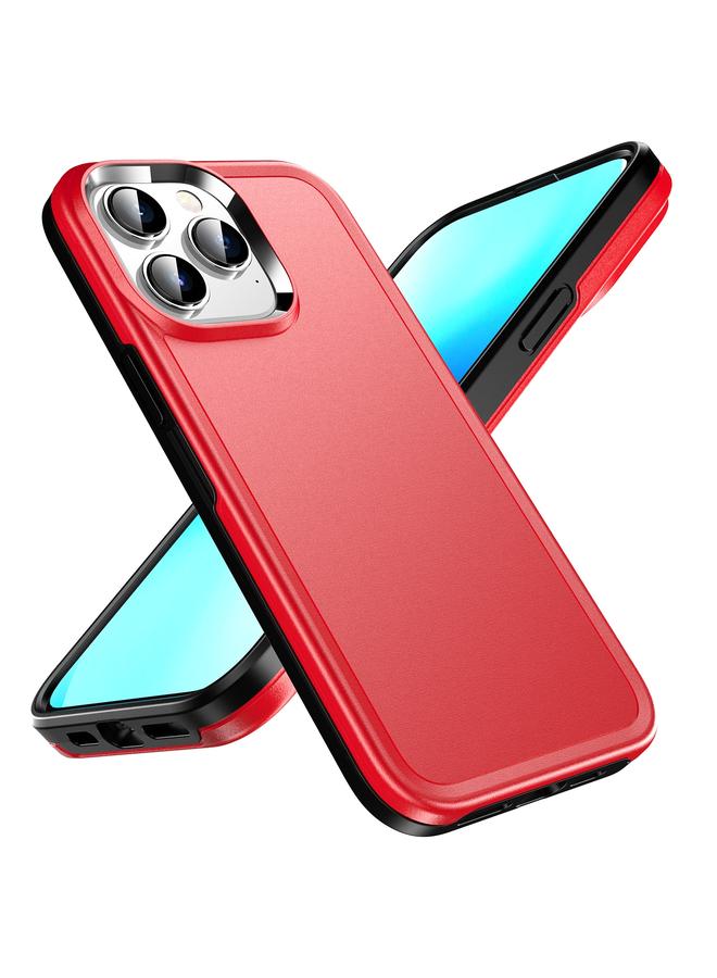 زبون جراب لهاتف iPhone 13 Pro Max، جراب مدرع مزدوج بلون واحد - Image 1