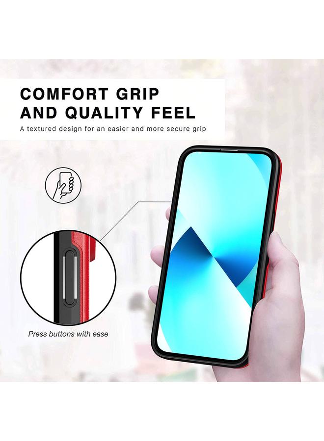 زبون جراب لهاتف iPhone 13 Pro Max، جراب مدرع مزدوج بلون واحد - Image 3