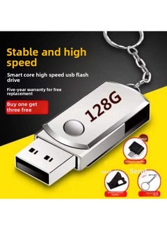 Generic [High Speed Sufficient] U Disk 16G/32G/64G/128G Computer Mobile Phone Dual-purpose Student Office Car USB Disk-Color:Silver-Capacity:64G  - Image 3