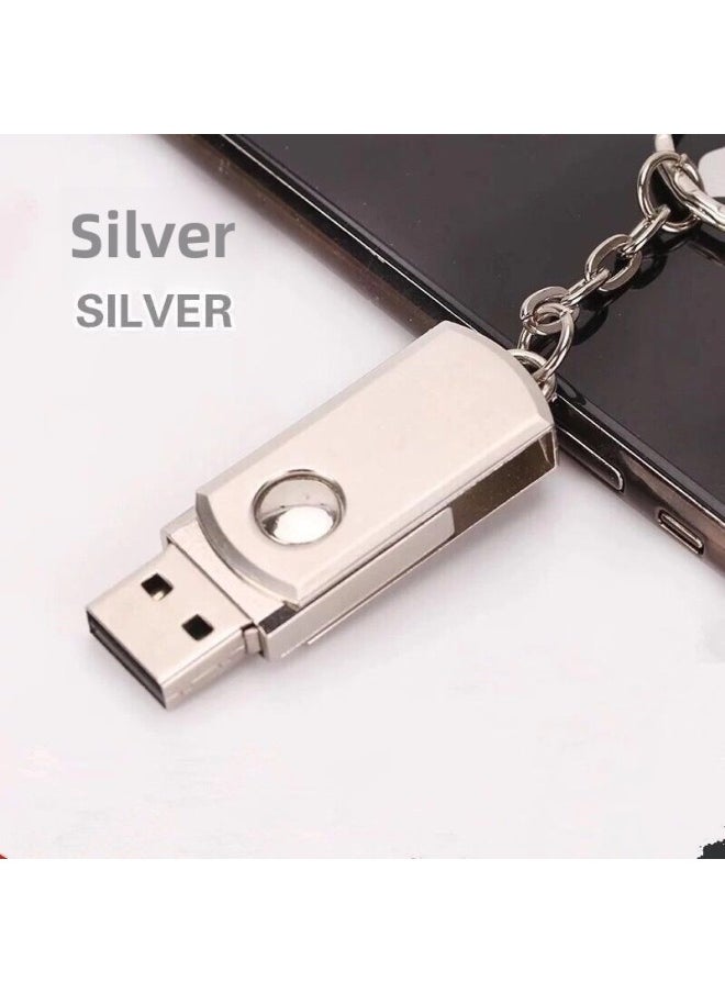 Generic - [High Speed Sufficient] U Disk 16G/32G/64G/128G Computer Mobile Phone Dual-purpose Student Office Car USB Disk-Color:Silver-Capacity:64G - Image 1