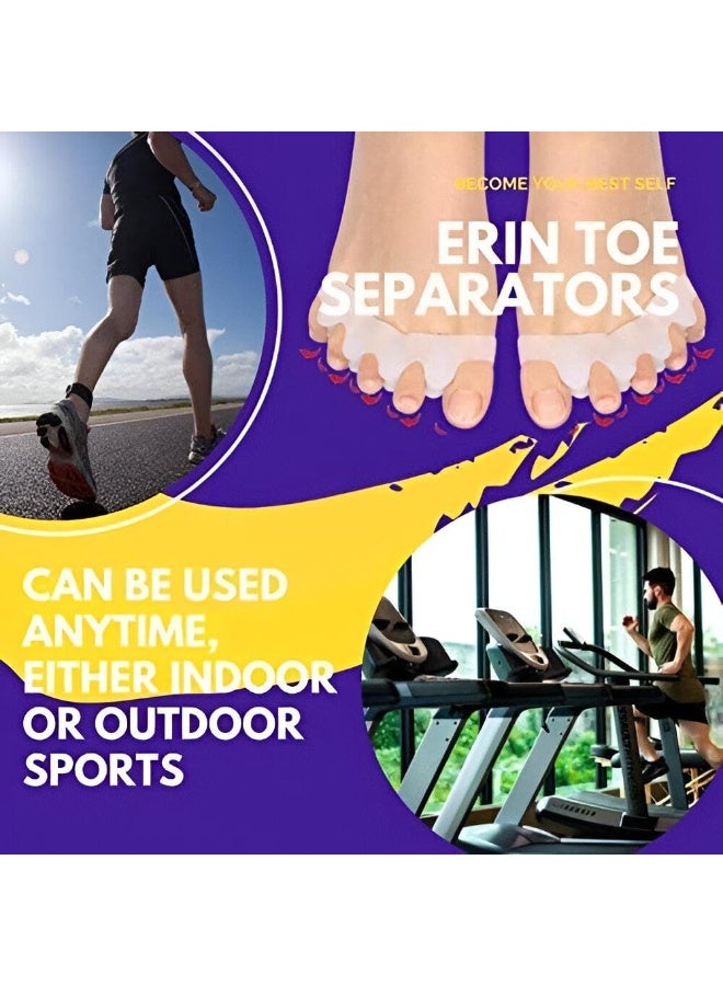 فاصل أصابع القدم المصنوع من السيليكون لتصحيح شكل القدم وتخفيف الألم الناتج عن تداخل أصابع القدم، متوفر بمقاس واحد يناسب الجميع - أبيض - Image 5