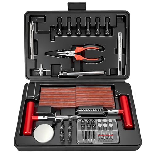 ORCISH Tire Repair Kit 98 PCS Professional Heavy Duty Tire Plug Kit Tire Patch Kit for Fix a Flat Tubeless Tire Puncture Change Tool Kit for Car Motorcycle Truck ATV Tractor RV SUV Trailer