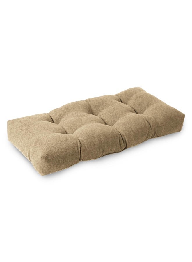 ELFJOY Tufted Bench Cushion Thicken Patio Furniture Cushions Classic Solid Color Porch Swing Cushion Soft Bench Pillow with Non Slip Backing (34x16x3.5 inch Khaki - Image 1