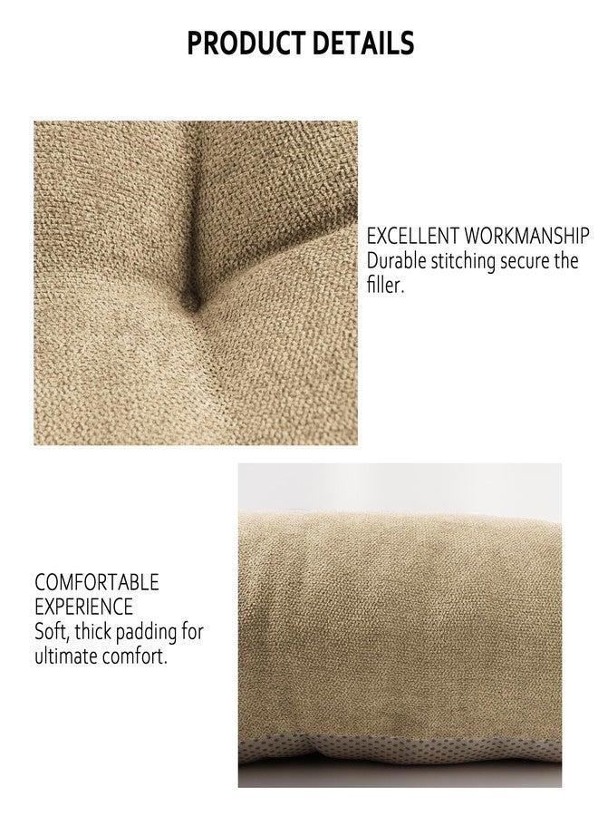 ELFJOY Tufted Bench Cushion Thicken Patio Furniture Cushions Classic Solid Color Porch Swing Cushion Soft Bench Pillow with Non Slip Backing (34x16x3.5 inch Khaki - Image 4