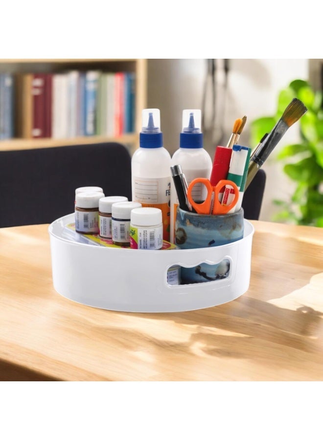 HomeWiz 360° Rotating Kitchen Organiser | Lazy Susan Smooth Turntable Organiser | Spice Rack Organizer | Cosmetic Holder Organizer | Multipurpose Use for Kitchen Counter, Dining Table | White - Image 3