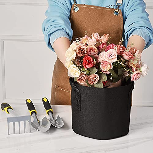 ecofynd 12 inches Non Woven Fabric Pots Grow Bags | Heavy Duty Thickened Fabric Vessel for Indoor & Outdoor, Garden, Office, Balcony (Pack of 2, Black) - Image 4