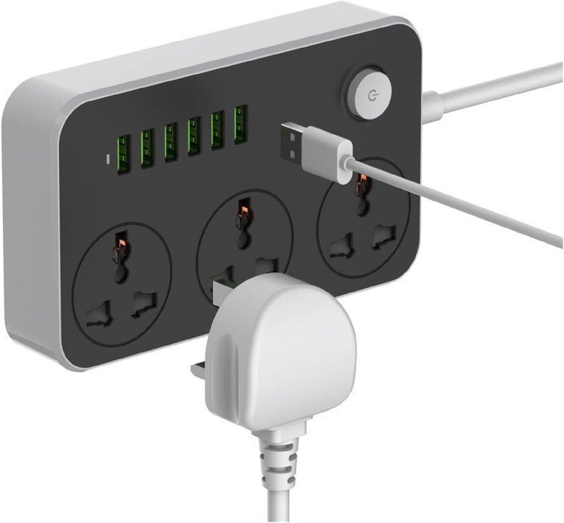 مضخة منزلية صغيرة محمولة من ، مقبس طاقة USB متعدد LDNIO 6، مقبس تمديد متعدد، مفتاح رئيسي، محول سفر، 10 أمبير 2500 واط 2 متر (6 أقدام)، شاحن سريع 3.4 أمبير (اللون: لون واحد) - Image 3