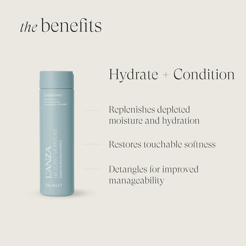 L'anza Healing Moisture Kukui Nut Conditioner Renews Strength Replenishes Moisture for a Perfect Silky LookSuitable for All Hair Types (85 Fl Oz) - Image 2