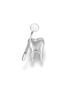 Generic Add a touch of fun to your look with this unique tooth-shaped pin. Its innovative design makes it a staple in any jewelry collection. 