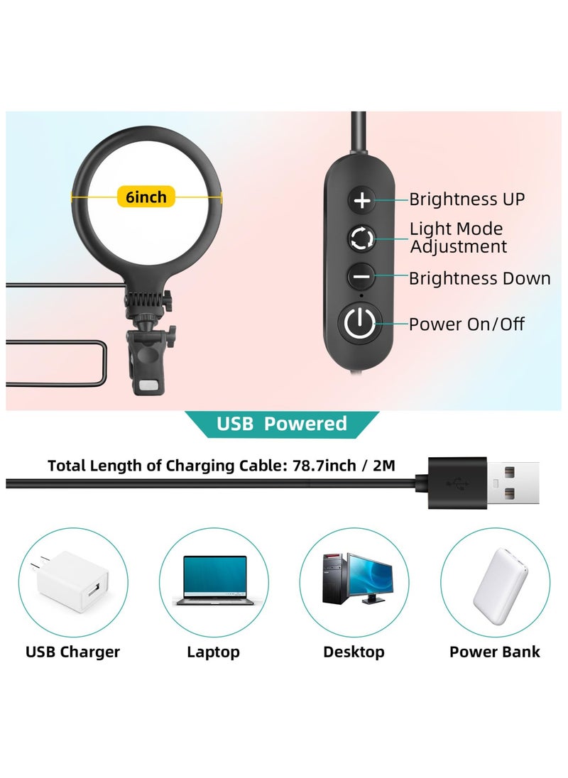 XiuWoo - Full-Screen Ring Light 72 LED Side Lighting with Clip and Tripod for Laptop Computer Monitor Tablet, Light Modes for Video Conference, Photography, Live Streaming - Image 1