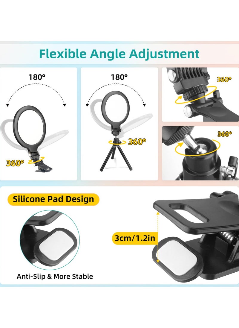 XiuWoo - Full-Screen Ring Light 72 LED Side Lighting with Clip and Tripod for Laptop Computer Monitor Tablet, Light Modes for Video Conference, Photography, Live Streaming - Image 1