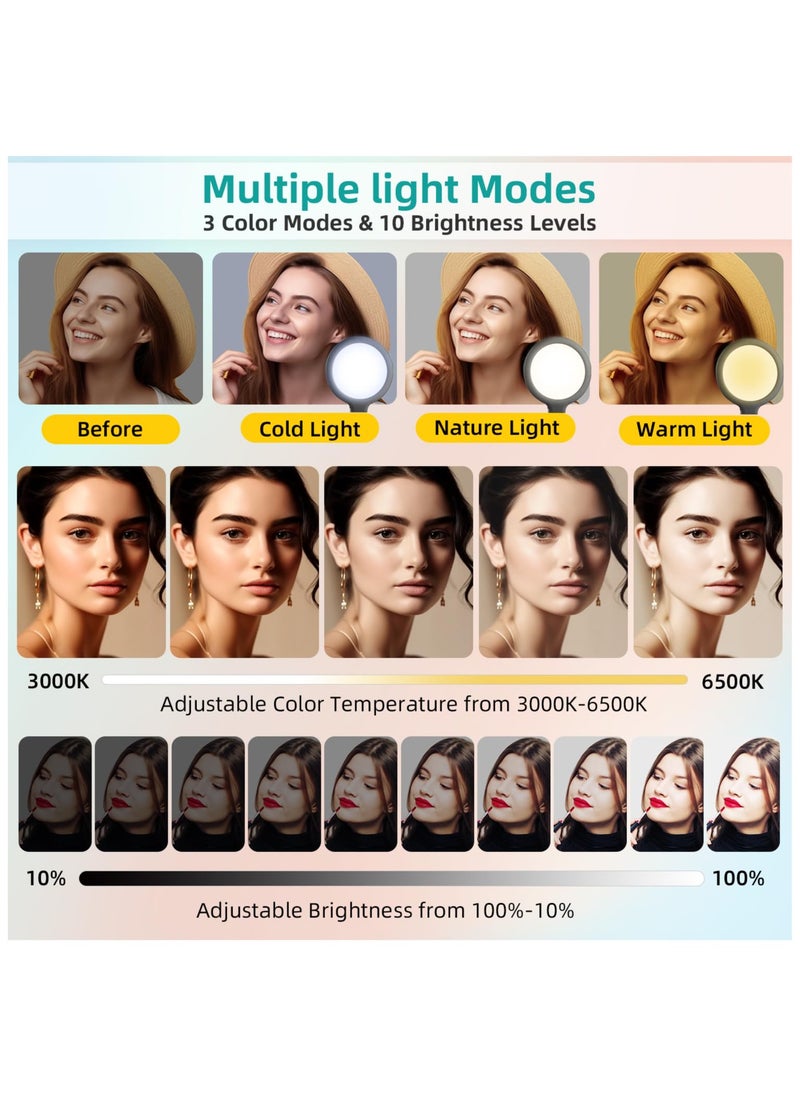 XiuWoo - Full-Screen Ring Light 72 LED Side Lighting with Clip and Tripod for Laptop Computer Monitor Tablet, Light Modes for Video Conference, Photography, Live Streaming - Image 1