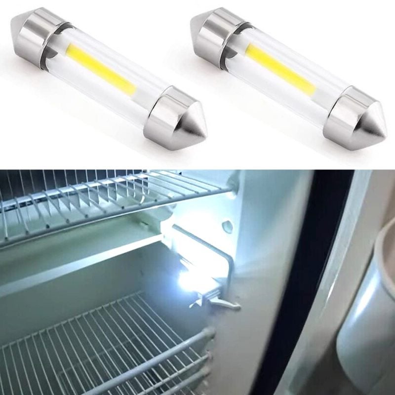 RV Refrigerator Light 2Pcs 41mm Bright 130 Lumens 6000K White Light With 360-Degree Beam Angle Fridge LED Bulb - Energy-Saving 1W LED 50000-Hour Lifespan 12V LED Replacement for RVs, Campers, Trailers - Image 1