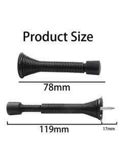 Generic Door Stopper Spring Set, 7.8-11.9 cm Adjustable Length, 4-Pack with Rubber Tip, Wall Mounted  - Image 2