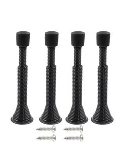 Generic Door Stopper Spring Set, 7.8-11.9 cm Adjustable Length, 4-Pack with Rubber Tip, Wall Mounted  - Image 1