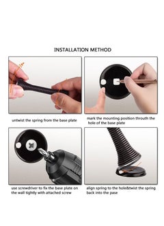 Generic Door Stopper Spring Set, 7.8-11.9 cm Adjustable Length, 4-Pack with Rubber Tip, Wall Mounted  - Image 4
