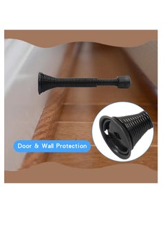 Generic Door Stopper Spring Set, 7.8-11.9 cm Adjustable Length, 4-Pack with Rubber Tip, Wall Mounted  - Image 5