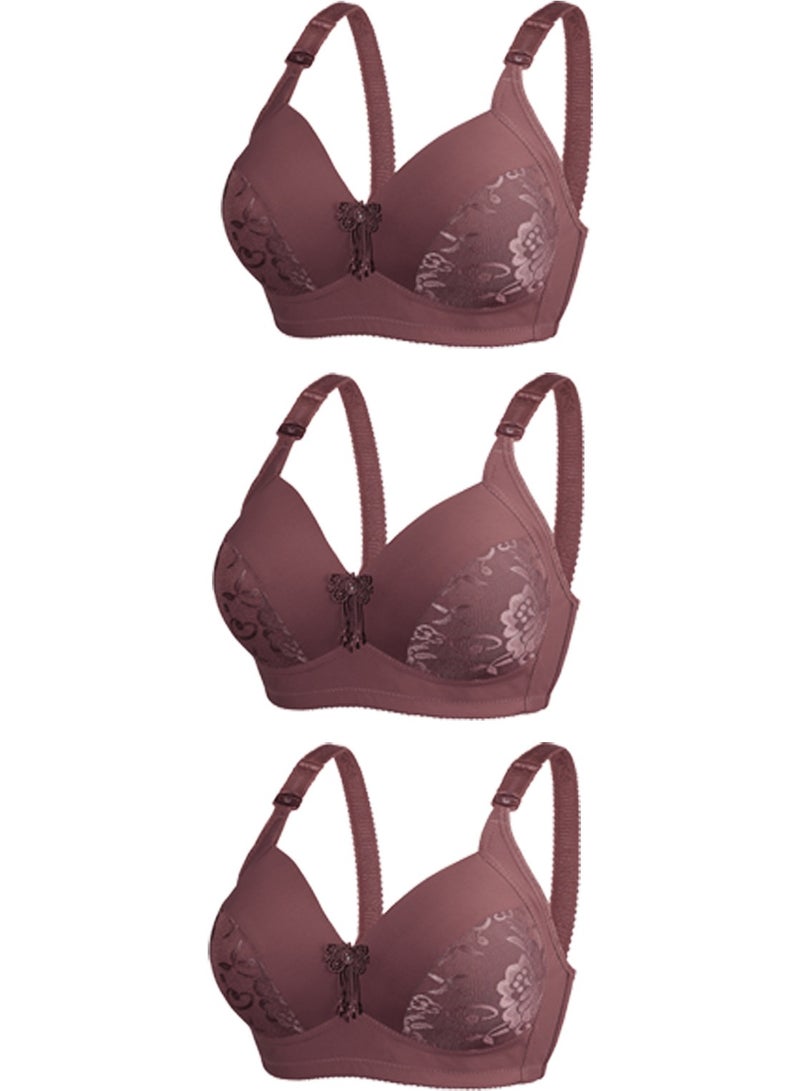3-piece Set Of Large-Size D-cup Bras Without Underwire For Middle-aged And Elderly People  - Image 1