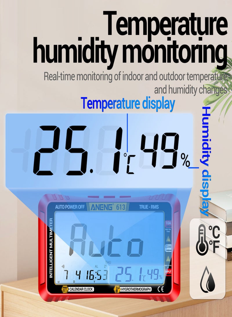 ANENG 613 3 in 1 Smart Multimeter Perpetual Calendar Temperature Hygrometer 4000 Counts Digital AC/DC Curent Voltage Resistance Capacitor Tester Professional Test Tools - Image 3