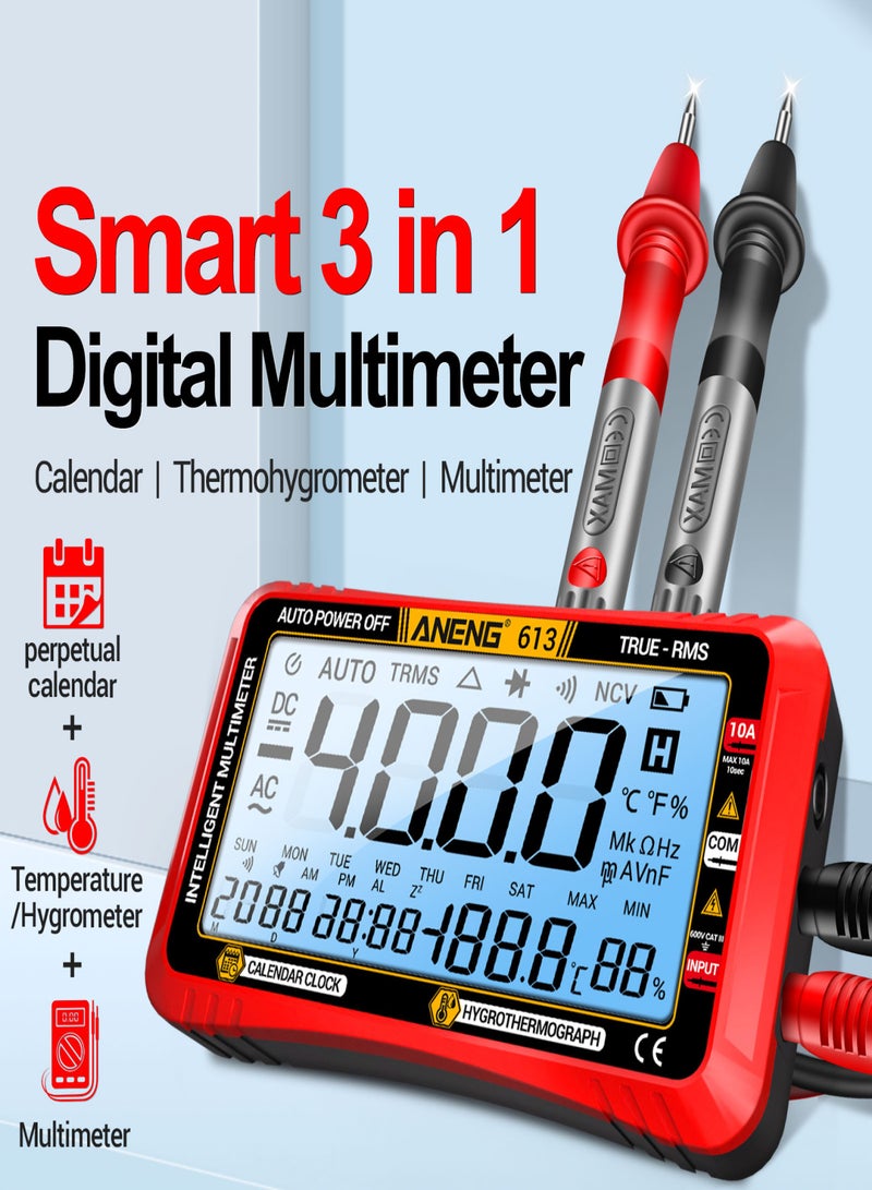 ANENG 613 3 in 1 Smart Multimeter Perpetual Calendar Temperature Hygrometer 4000 Counts Digital AC/DC Curent Voltage Resistance Capacitor Tester Professional Test Tools - Image 5
