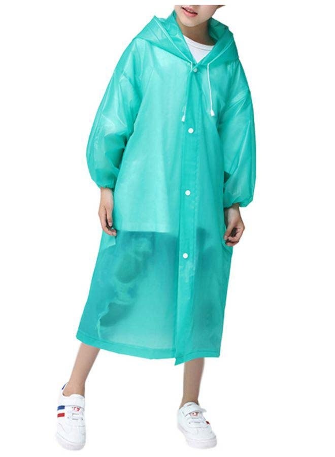 Eva Children's Raincoat Thickened and Lengthened Raincoat Drawstring Hooded Solid Raincoat Full Body Rainstorm Proof Outdoor Raincoat - Image 2