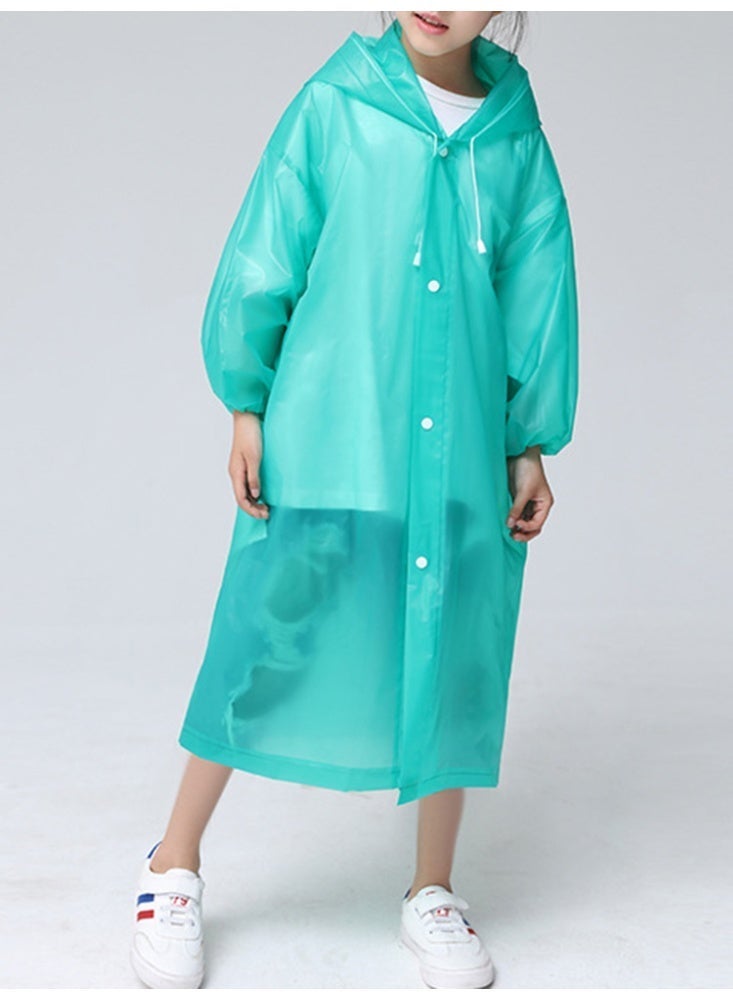 Eva Children's Raincoat Thickened and Lengthened Raincoat Drawstring Hooded Solid Raincoat Full Body Rainstorm Proof Outdoor Raincoat - Image 4