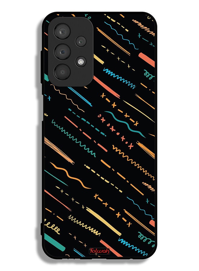 Tolwak Samsung Galaxy A23 4G Protective Case Cover X Lines Abstract Pattern - Image 1
