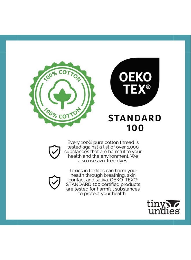 Tiny Undies سراويل تدريب قطنية صغيرة، للجنسين، للأطفال والرضع، للتواصل أثناء الإخراج أو تدريب الحمام - عبوة 3 (3T، أزرق مائي) - Image 5