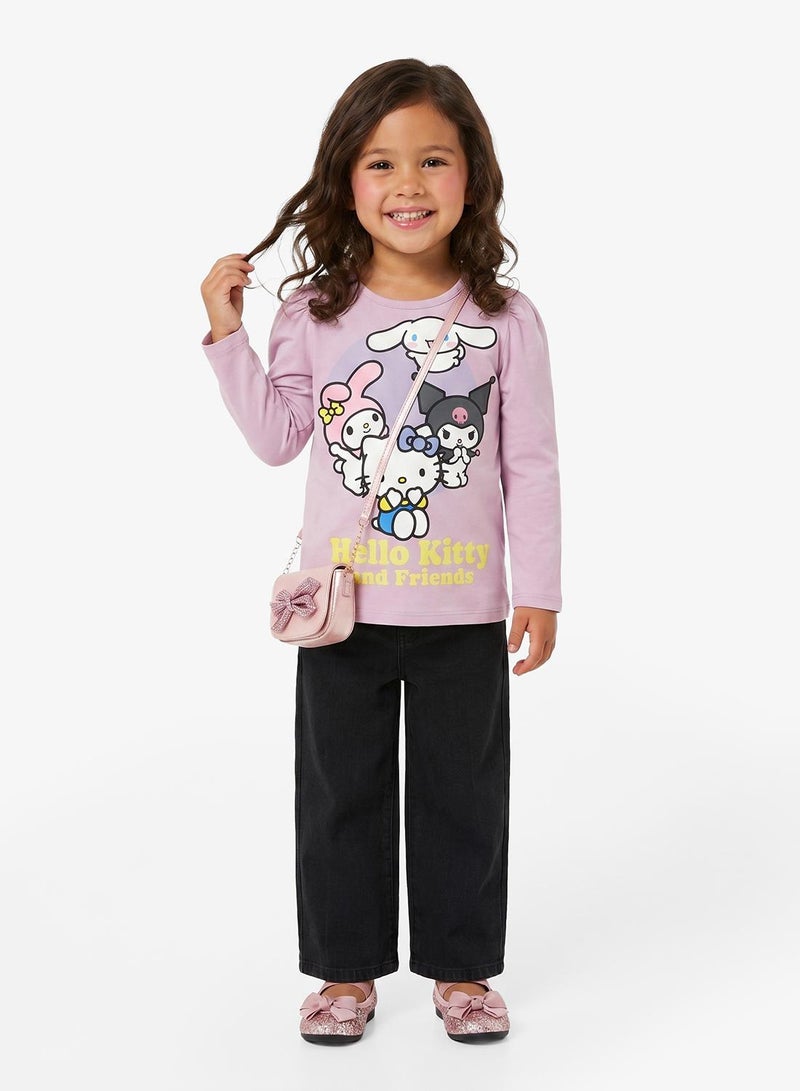 NAME IT Kids Hello Kitty Graphic Crew Neck T-Shirt - Image 5