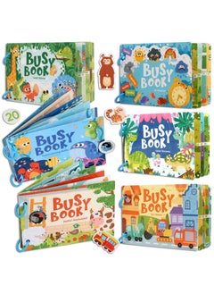 Generic 6-Piece Quiet Book Set for Toddlers, Early Learning Activities Puzzle Paste Matching Game Toy, Kids Educational Magic Tape Wooden Busy Books Toys  - Image 1