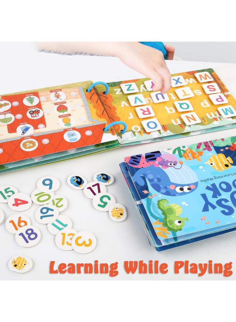 6-Piece Quiet Book Set for Toddlers, Early Learning Activities Puzzle Paste Matching Game Toy, Kids Educational Magic Tape Wooden Busy Books Toys  - Image 4