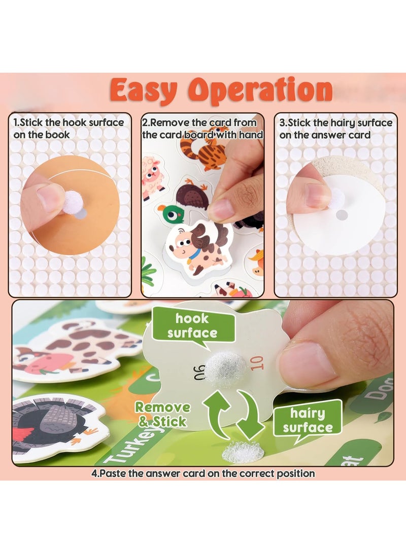 6-Piece Quiet Book Set for Toddlers, Early Learning Activities Puzzle Paste Matching Game Toy, Kids Educational Magic Tape Wooden Busy Books Toys  - Image 5