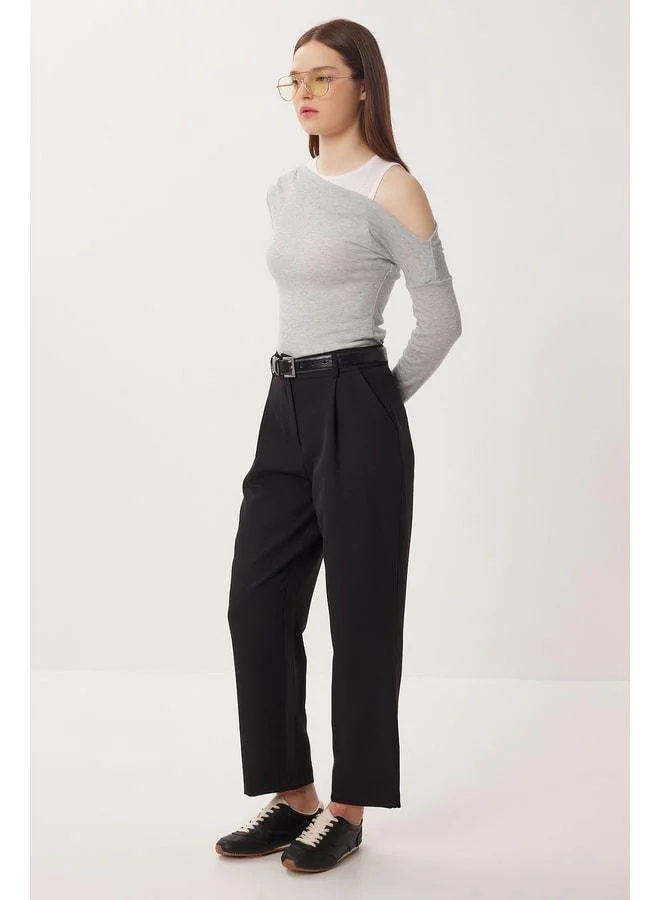 Lovely Istanbul High-Waist Knitted Pants LZV0058 BLACK.