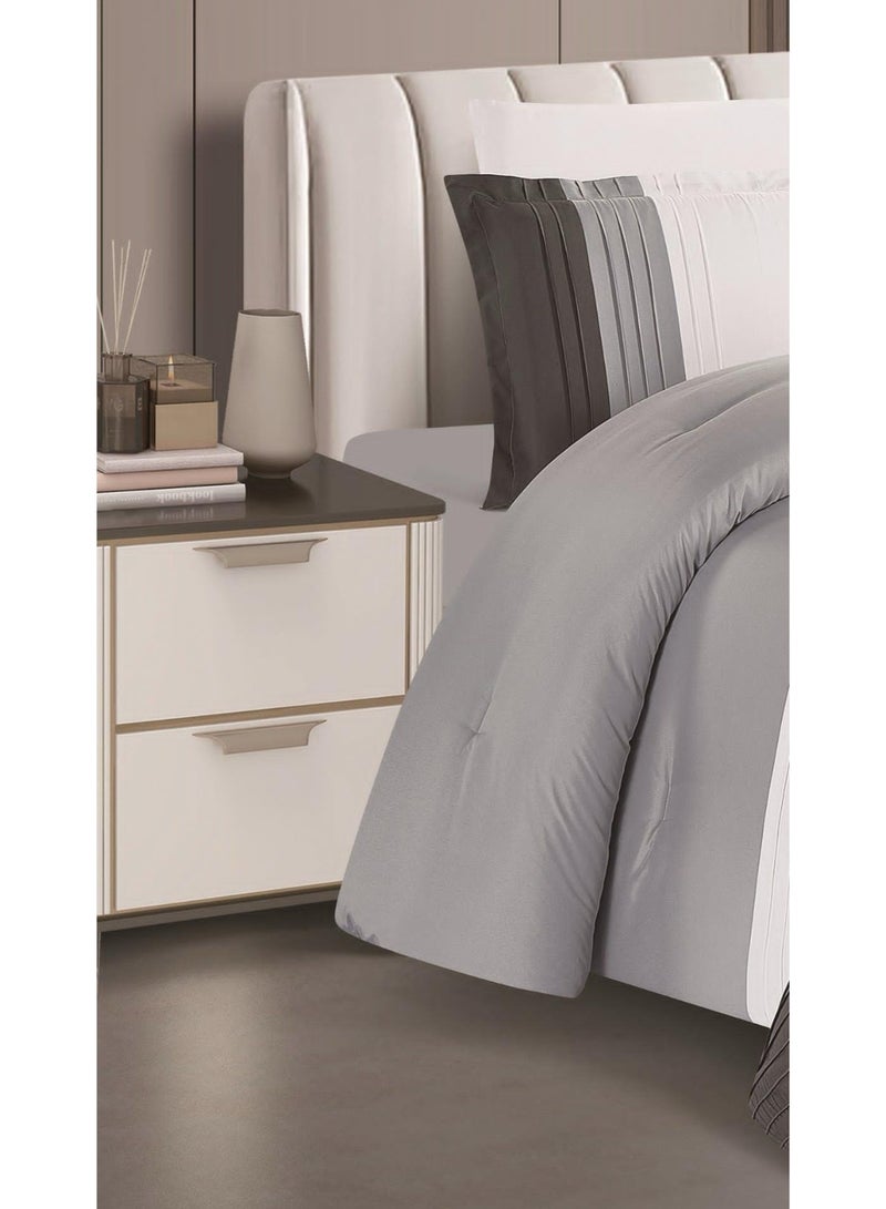RedRoss *A double bed sheet with a modern striped design and embroidery that adds a touch of elegance, made of microfiber, size 240*260 cm - Image 2