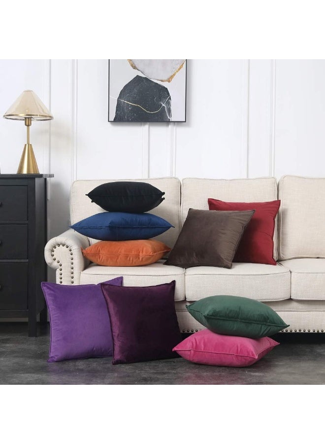 MIULEE MIULEE Pack of 2 Navy Blue Decorative Velvet Throw Pillow Cover Soft Pillow Cover Soild Square Cushion Case for Sofa Bedroom Car 18x 18 Inch 45x 45cm  - Image 5
