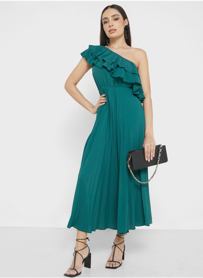 One Shoulder Ruffle Pleated Dress - pzsku/Z0D39742A0ADC74114755Z/45/_/1718239228/d0cabd8c-1890-4103-8e89-2d4bd199b0aa