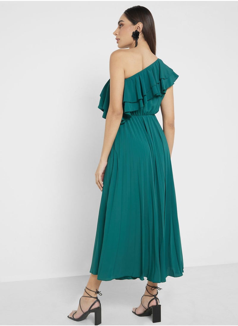 One Shoulder Ruffle Pleated Dress - pzsku/Z0D39742A0ADC74114755Z/45/_/1718239233/9634bfe1-a6cb-4d9e-94a2-697fbdf9434f