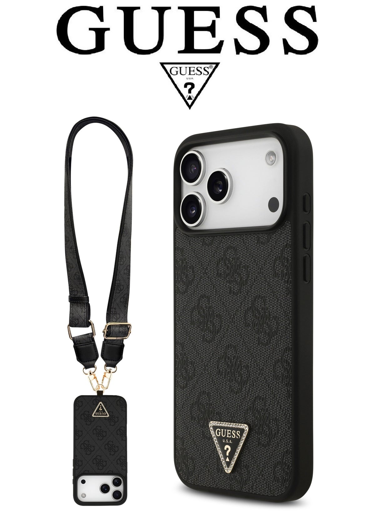guess Guess iPhone 17 Pro Case With Strap leather magsafe Z0D39785687600CC5B653Z