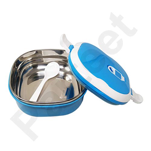 PARTEET Stainless Steel Insulated 2 Grid Lunch Box with Spoon (Assorted Color) Size: 800ML - Image 2