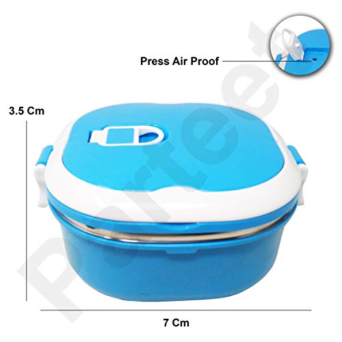 PARTEET Stainless Steel Insulated 2 Grid Lunch Box with Spoon (Assorted Color) Size: 800ML - Image 5