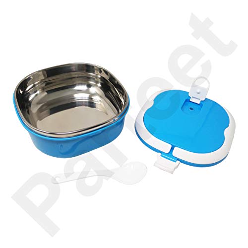 PARTEET Stainless Steel Insulated 2 Grid Lunch Box with Spoon (Assorted Color) Size: 800ML - Image 3