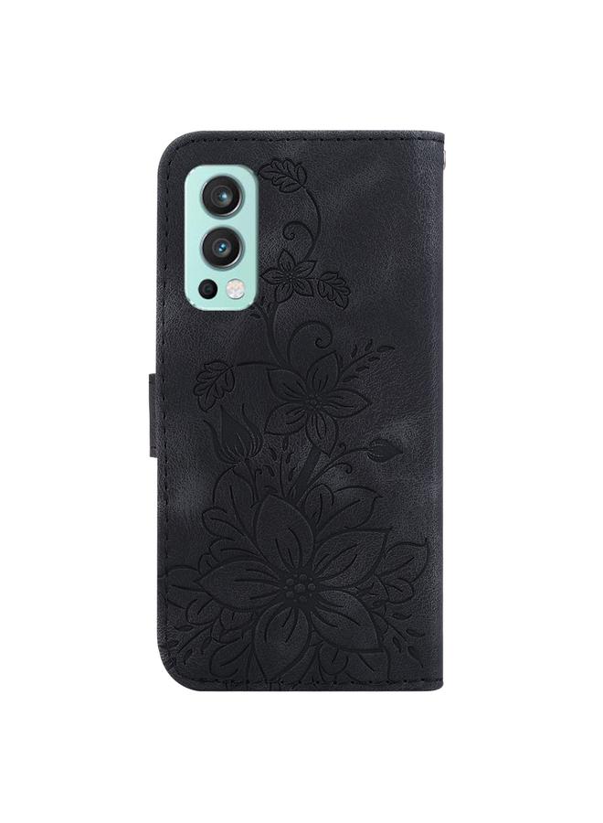 erorex Case For OnePlus Nord 2 5G Lily Embossed Leather Phone Case  - Image 3