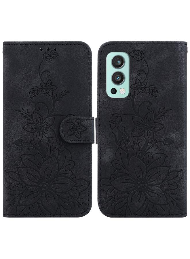 erorex Case For OnePlus Nord 2 5G Lily Embossed Leather Phone Case  - Image 1