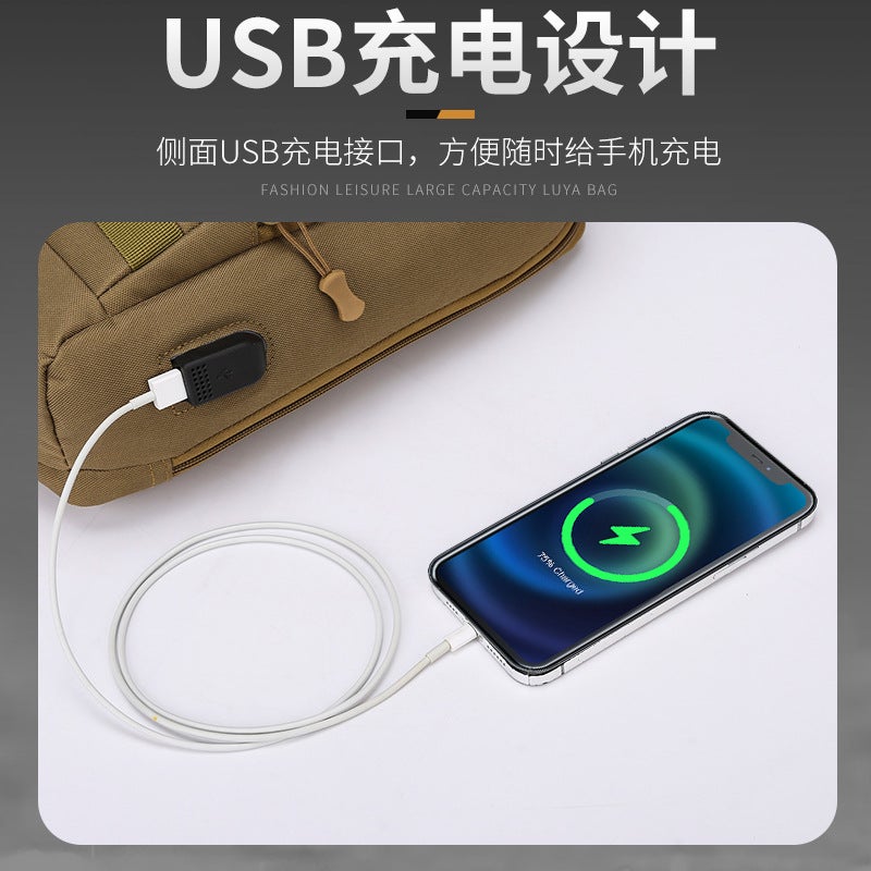 حقيبة صدر تكتيكية عبر الحدود للرجال حقيبة كتف حقيبة عبر الجسم في الهواء الطلق لويّا تمويه سعة كبيرة متعددة الوظائف حقيبة صدر حقيبة مقلاع سوداء - Image 4