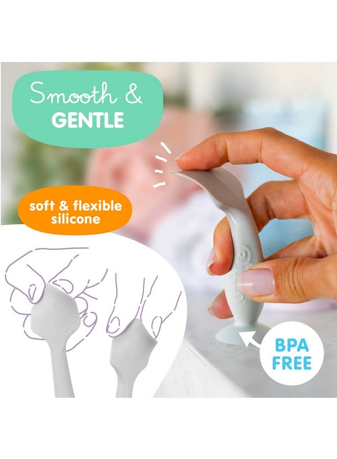 بيبي بام برَش فرشاة أرداف بومكو بيبي + ملعقة كريم حفاضات صغيرة مع حقيبة - ملعقة خالية من مادة BPA، ملعقة حفاضات ناعمة، أداة وضع كريم حفاضات الأطفال، أساسيات حقيبة الحفاضات من ابتكار الأم، ملعقة المؤخرة - Image 3