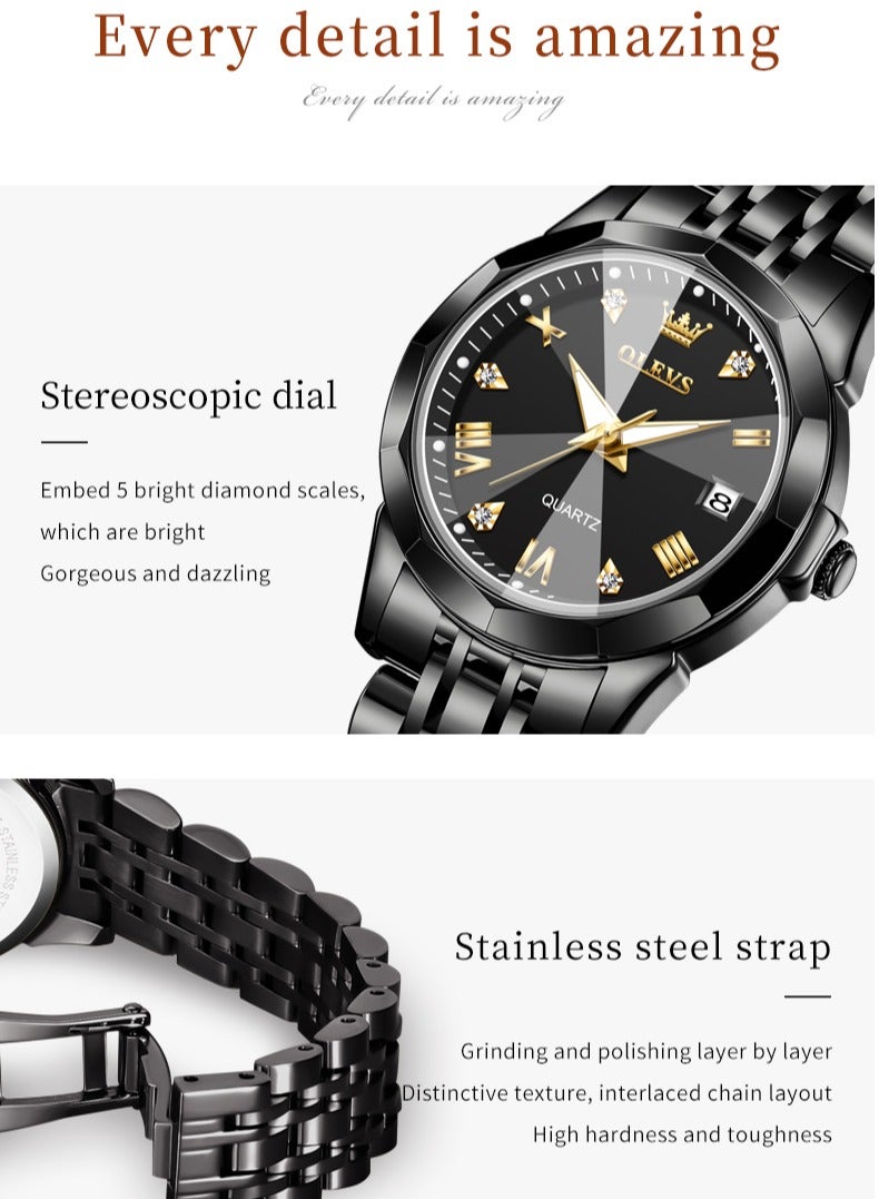 أوليفز أعلى ماركة ساعات نسائية أنيقة المعين مرآة الأصلي كوارتز السيدات ساعة اليد الفولاذ المقاوم للصدأ للماء مضيئة جديد - Image 2