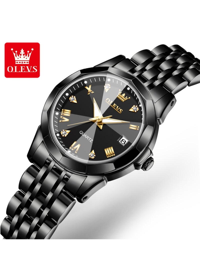 أوليفز أعلى ماركة ساعات نسائية أنيقة المعين مرآة الأصلي كوارتز السيدات ساعة اليد الفولاذ المقاوم للصدأ للماء مضيئة جديد - Image 1