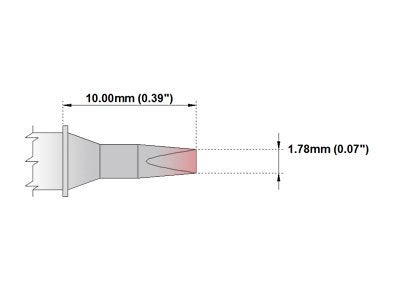 Thermaltronics M7CH176 Chisel 30deg 1.78mm (0.07in) interchangeable for Metcal STTC-137 - Image 2