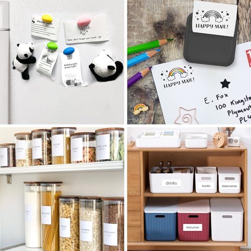 HUIJUTCHEN Mini Photo Printer - Portable Pocket Sticker Printers for iPhone Thermal Printer with 10 Rolls Thermal Paper for Photo, Memo, Journal - Black - Image 3